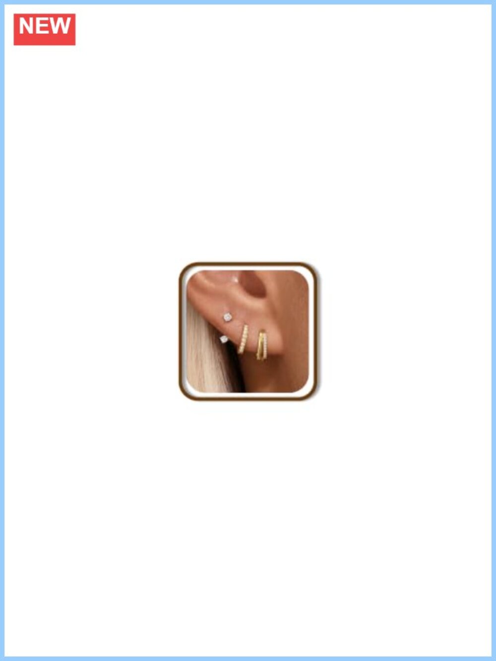 14K Gold Hoop Earrings Set of 3 Pairs Dainty Hypoallergenic Stackable Small
